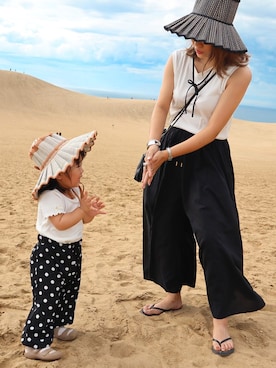 「リブタンクトップ」｜「アイテム（帽子）」を使った、shiiiihochanさん（レディース・151cm）の夏コーディネート