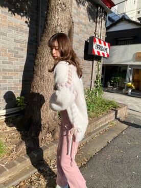 「one after another NICE CLAUP（ワンアフターアナザーナイスクラップ）のアイテム（オールインワン・サロペット）」を使った、C h i iさん（レディース・155cm）の秋コーディネート