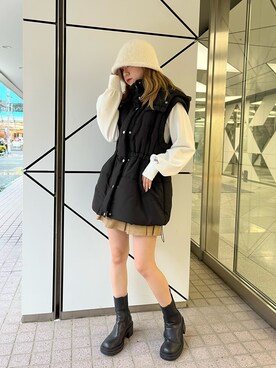 「one after another NICE CLAUP（ワンアフターアナザーナイスクラップ）のアイテム（スウェット）」を使った、C h i iさん（レディース・155cm）の秋コーディネート