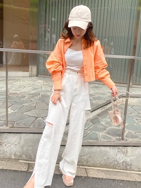 「one after another NICE CLAUP（ワンアフターアナザーナイスクラップ）のアイテム」を使った、C h i iさん（レディース・155cm）の春コーディネート