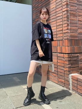 「NUN（エヌユーエヌ）のアイテム」を使った、C h i iさん（レディース・155cm）の春コーディネート