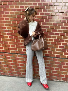 「one after another NICE CLAUP（ワンアフターアナザーナイスクラップ）のアイテム（その他アウター）」を使った、C h i iさん（レディース・155cm）の夏コーディネート
