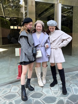 「one after another NICE CLAUP（ワンアフターアナザーナイスクラップ）のアイテム（その他アウター）」を使った、C h i iさん（レディース・155cm）の秋コーディネート