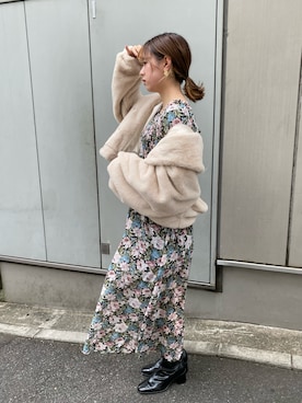 「one after another NICE CLAUP（ワンアフターアナザーナイスクラップ）のアイテム（その他アウター）」を使った、C h i iさん（レディース・155cm）の秋コーディネート