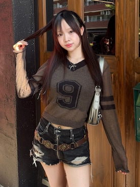 「アイテム（ニット/セーター）」を使った、koaさん（レディース・157cm・10代）の夏コーディネート