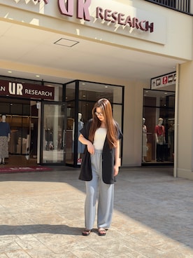 「SENSE OF PLACE by URBAN RESEARCH（センスオブプレイスバイアーバンリサーチ）のアイテム（サンダル）」を使った、ルノさん（レディース・165cm）の秋コーディネート