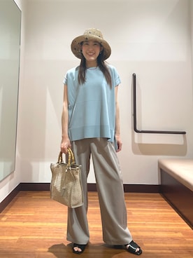 「SMELLY（スメリー）のステンレスカラービーズネックレス（ネックレス、レッド系）」を使った、shokoさん（レディース・154cm）の春コーディネート