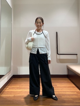 「SMELLY（スメリー）のステンレスカラービーズネックレス（ネックレス、レッド系）」を使った、shokoさん（レディース・154cm）の春コーディネート