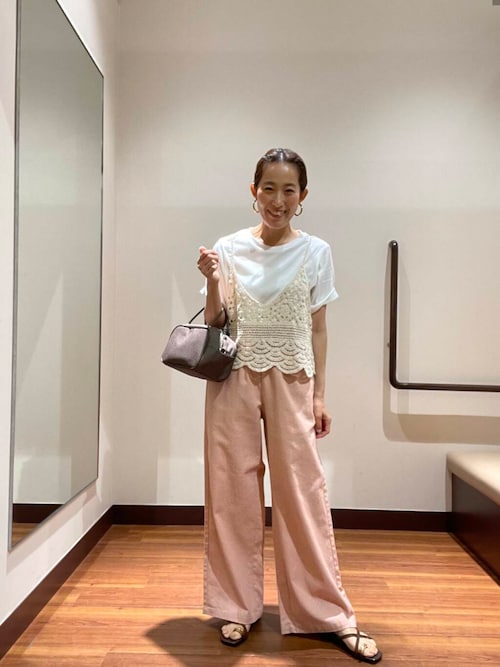 リネンレーヨンシャーリングパンツ
