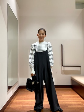 「アイテム（サロペット/オーバーオール、グレー系）」を使った、itsk1215さん（レディース・154cm）の秋コーディネート