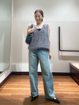 「SENSE OF PLACE by URBAN RESEARCH（センスオブプレイスバイアーバンリサーチ）のメタルポインテッドパンプス（パンプス、ブラック系）」を使った、shokoさん（レディース・154cm）の秋コーディネート