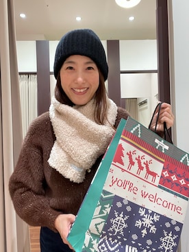 「アイテム（マフラー、ベージュ系）」を使った、itsk1215さん（レディース・154cm）の冬コーディネート