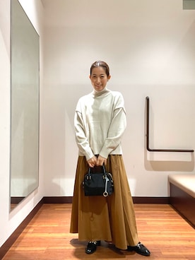 「ITEMS URBANRESEARCH（アイテムズ アーバンリサーチ）のウエストギャザースカート（スカート）」を使った、itsk1215さん（レディース・154cm）の秋コーディネート