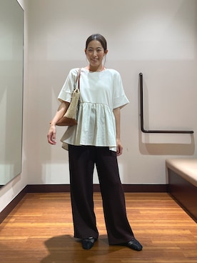 「SMELLY（スメリー）のステンレスカラービーズネックレス（ネックレス、レッド系）」を使った、shokoさん（レディース・154cm）の夏コーディネート