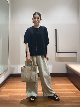 「アイテム（チョーカー、ブラウン系）」を使った、shokoさん（レディース・154cm）の夏コーディネート