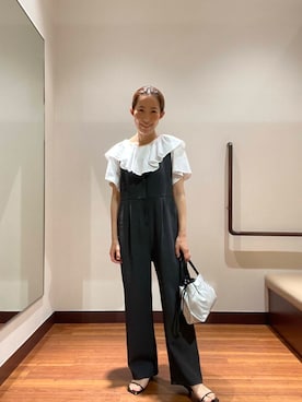 「帰省コーデ」｜「アイテム（サロペット/オーバーオール）」を使った、itsk1215さん（レディース・154cm）の夏コーディネート