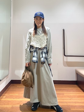 「SMELLY（スメリー）のアイテム（キャップ）」を使った、shokoさん（レディース・154cm）の春コーディネート