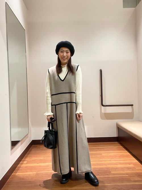 セール】パイピングニットジャンパースカート（ワンピース）｜ITEMS