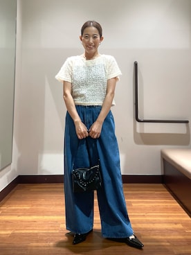 「SENSE OF PLACE by URBAN RESEARCH（センスオブプレイスバイアーバンリサーチ）のアイテム（Tシャツ/カットソー）」を使った、shokoさん（レディース・154cm）の秋コーディネート