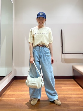 「SMELLY（スメリー）のアイテム（帽子）」を使った、shokoさん（レディース・154cm）の春コーディネート