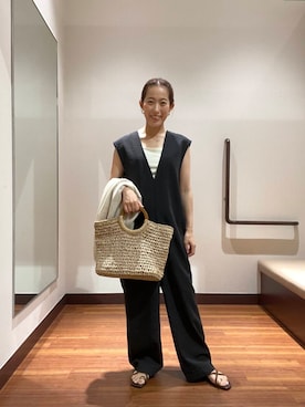 「オフィスカジュアル」｜「アイテム（オールインワン・サロペット）」を使った、itsk1215さん（レディース・154cm）の夏コーディネート