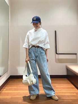 「SMELLY（スメリー）のアイテム（キャップ）」を使った、shokoさん（レディース・154cm）の春コーディネート