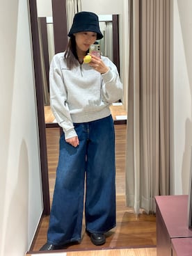 「アイテム（スウェット、パープル系）」を使った、itsk1215さん（レディース・154cm）の秋コーディネート