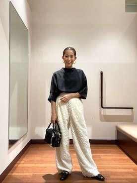 「ITEMS URBANRESEARCH（アイテムズ アーバンリサーチ）のシアー5ブソデハイネックブラウス（シャツ/ブラウス）」を使った、itsk1215さん（レディース・154cm）の秋コーディネート