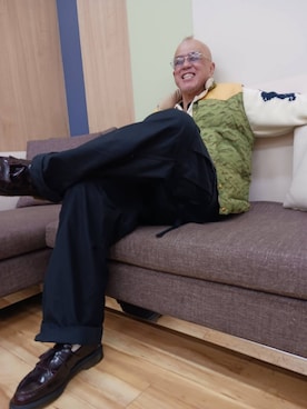 「アイテム（ダウンベスト）」を使った、すさのさんさん（メンズ・182cm）の冬コーディネート