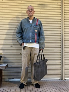 「KAPITAL（キャピタル）のアイテム」を使った、すさのさんさん（メンズ・182cm）の春コーディネート