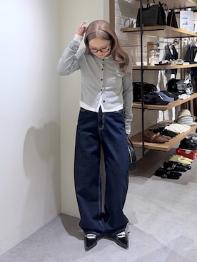 「FREE'S MART（フリーズマート）の◆レイヤード風カットソーカーディガン（Tシャツ/カットソー、グレー系）」を使った、momoさん（レディース・153cm）の夏コーディネート