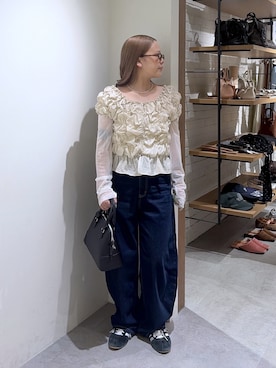 「FREE'S MART（フリーズマート）のアイテム（パンツ）」を使った、momoさん（レディース・153cm）の秋コーディネート