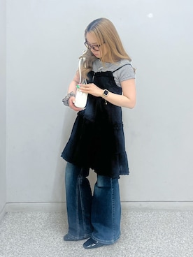 「FREE'S MART（フリーズマート）のアイテム（ワンピース）」を使った、momokoさん（レディース・153cm）の夏コーディネート