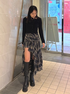 高松千彩さん（レディース・160cm）の秋コーディネート