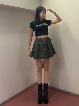「キレイめコーデ」｜「アイテム（ブーツ）」を使った、高松千彩さん（レディース・160cm）の夏コーディネート