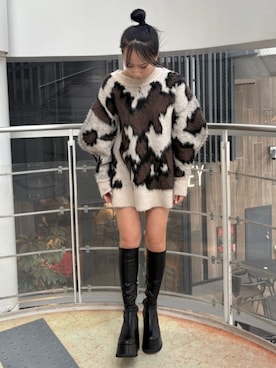 高松千彩さん（レディース・160cm）の冬コーディネート