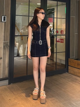 高松千彩さん(レディース・160cm)の春コーディネート