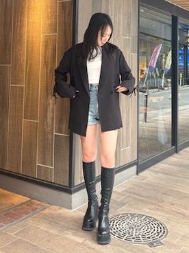 「EVRIS（エヴリス）のアイテム」を使った、高松千彩さん（レディース・160cm）の春コーディネート