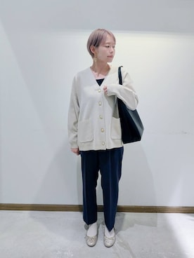 「アイテム（トートバッグ）」を使った、のみ子さん（レディース・154cm・30代）の秋コーディネート