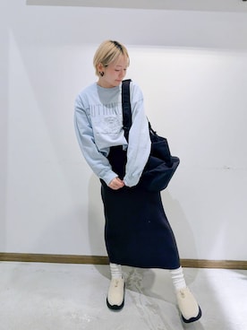 「GLOBAL WORK（グローバルワーク）のアイテム（スウェット）」を使った、のみ子さん（レディース・154cm）の冬コーディネート