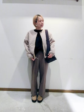 「アイテム（ブルゾン）」を使った、のみ子さん（レディース・154cm・30代）の秋コーディネート