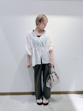 「アイテム（タンクトップ）」を使った、のみ子さん（レディース・154cm・30代）の夏コーディネート