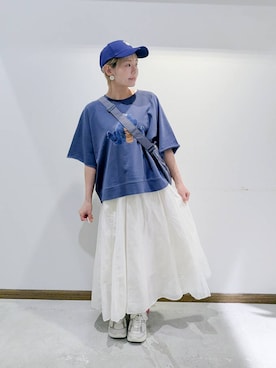 「GLOBAL WORK（グローバルワーク）の撥水ライト5ポケミニショルダー/252341（ショルダーバッグ）」を使った、のみ子さん（レディース・154cm）の秋コーディネート