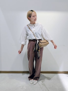「アイテム（タンクトップ）」を使った、のみ子さん（レディース・154cm・30代）の秋コーディネート