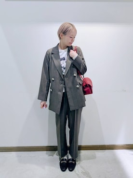 「アイテム（テーラードジャケット）」を使った、のみ子さん（レディース・154cm・30代）の秋コーディネート