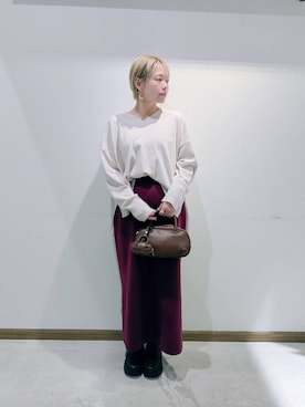 「アイテム（ハンドバッグ）」を使った、のみ子さん（レディース・154cm・30代）の冬コーディネート