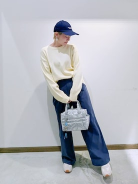 「アイテム（ボストンバッグ）」を使った、のみ子さん（レディース・154cm・30代）の冬コーディネート