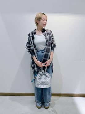 「アイテム（タンクトップ）」を使った、のみ子さん（レディース・154cm・30代）の秋コーディネート