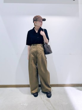 「UNIVERSAL OVERALL（ユニバーサルオーバーオール）のアイテム」を使った、のみ子さん（レディース・154cm）の秋コーディネート