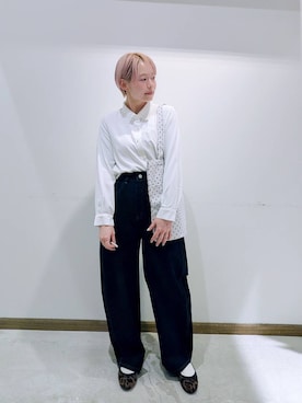 「GLOBAL WORK（グローバルワーク）のらくっション撥水バレエ/135873（バレエシューズ、その他）」を使った、のみ子さん（レディース・154cm）の春コーディネート